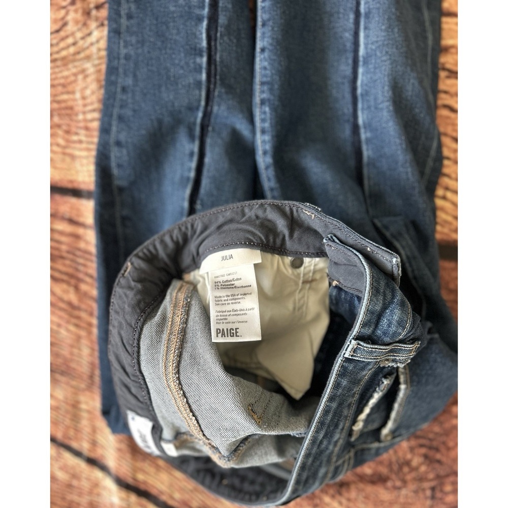 PAIGE Vintage Julia Jeans Felice Wash Fray Hem Women's Size 25 Denim - Picture 11 of 13